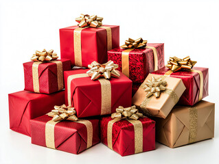 Fototapeta premium Colorful Gift Boxes with Ribbons and Bows for Holiday Celebrations