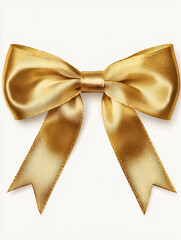 Elegant Golden Ribbon Bow for Gift Wrapping and Decoration