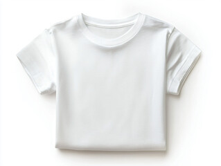 Plain White T-Shirt Folded on a Clean Background for Apparel Display