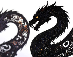 Intricate dragon design with ornate patterns