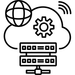 Cloud Computing Outline Icon