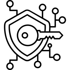 Encryption Key Outline Icon