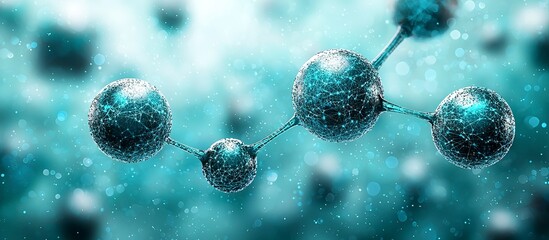 An abstract representation of connected spheres in a blue background