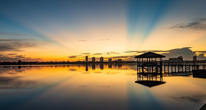 Sunrise over the Intercoastal Waterway in Daytona Beach, Florida