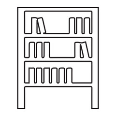 Bookshelf with books outline