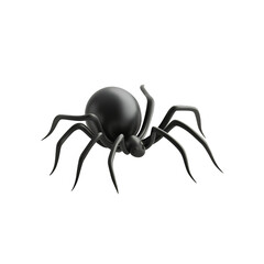 Black spider 3d style isolated on transparent background