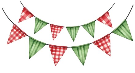 Obraz premium Watercolor Bunting Garland for Festive Oktoberfest Celebration