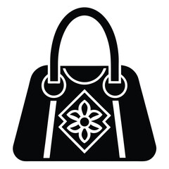designer monogram purse vector icon