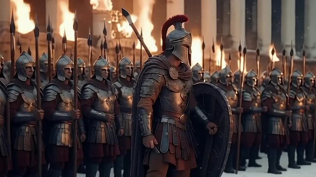 spartan warrior battle position