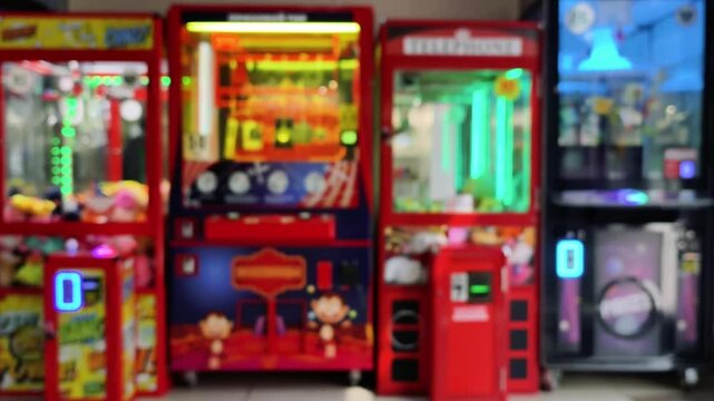 Children's slot machines out of focus