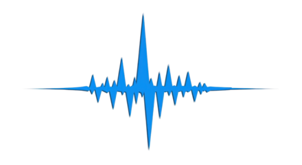 Blue sound wave on white background