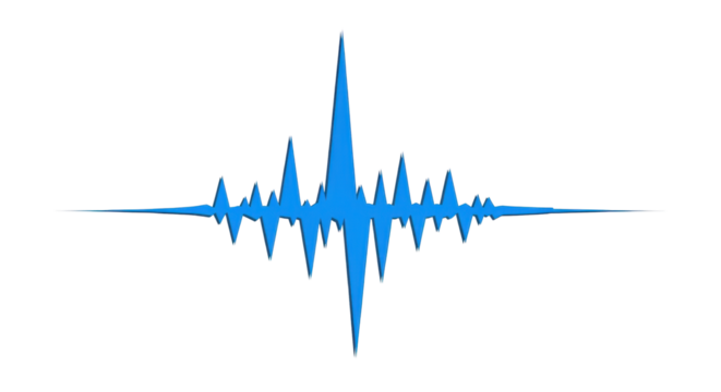 Blue sound wave on white background