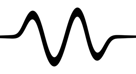 Black sine wave curve on white background