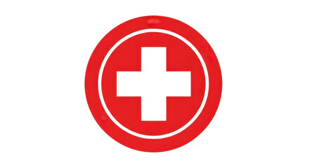 Fototapeta premium Red cross sign on white background