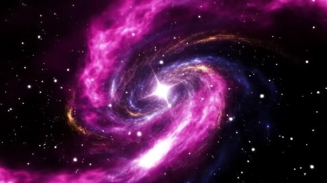 Cosmic marvel a pink spiral galaxy radiates starlight across the darkness