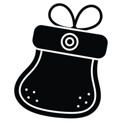 christmas stocking purse vector icon