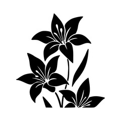 elegant lily flower silhouette design