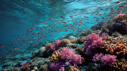 Obraz premium Coral reef underwater scene