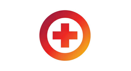 Fototapeta premium Medical cross in circle icon with gradient on white background