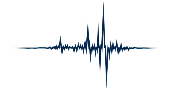 Abstract blue sound wave on white background