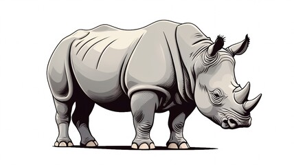 Fototapeta premium サイのイラスト