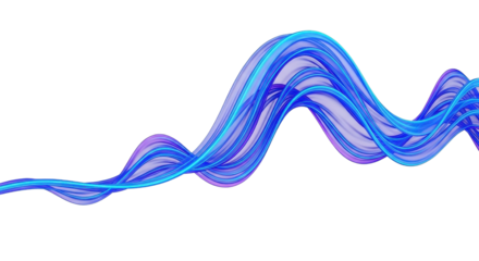 Blue abstract flowing wave on white background