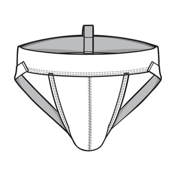 Vector Illustration of Men&rsquo;s Jockstrap Underwear &ndash; Athletic Supporter and Apparel Design Template