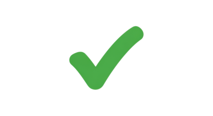 Green check mark vector illustration isolated on white background. Tick symbol graphic element.