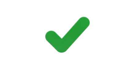 Green check mark icon isolated PNG with Transparent Background