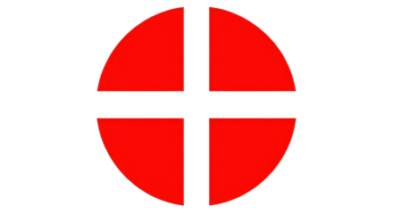 Red cross in a circle isolated PNG with Transparent Background