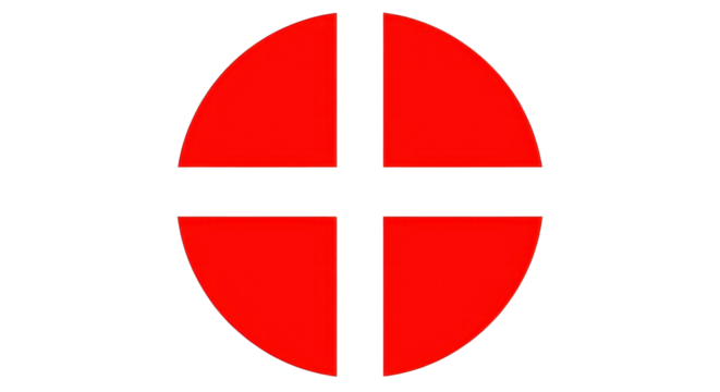 Red cross in a circle isolated PNG with Transparent Background