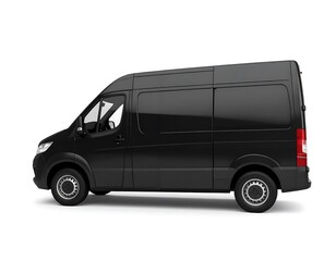 Side view of a black delivery van