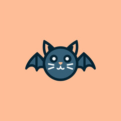 Halloween Bat Cat Vector Icon A Whimsical Feline