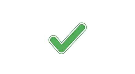 Green Check Mark or Tick Icon Isolated Vector Graphic for Approval and Success