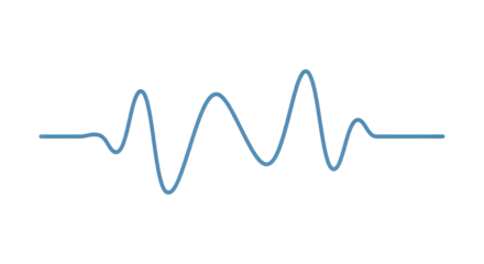 Abstract blue sound wave frequency or heartbeat ECG pulse line graph isolated vector