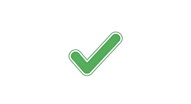 Green Check Mark or Tick Icon Isolated Vector Graphic for Approval and Success