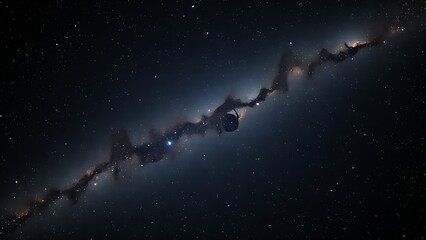 Naklejka premium Elegant, luminous chains of star clusters weaving through the velvet blackness of space like a celestial necklace.