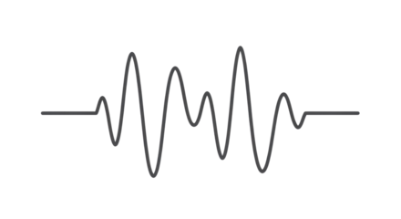 Black sound wave vector graphic isolated on white background