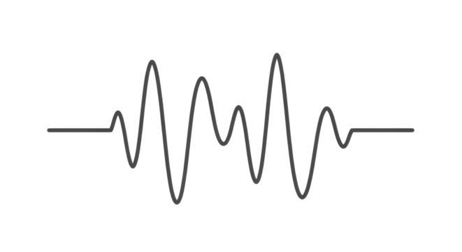 Black sound wave vector graphic isolated on white background