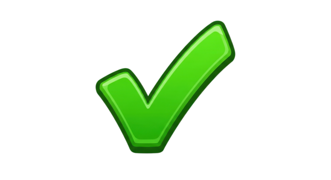 Shiny Green 3D Check Mark Symbol Isolated Vector Graphic