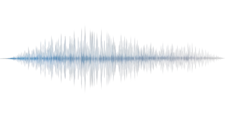 Blue audio sound wave visualization for music or communication isolated PNG with Transparent Background