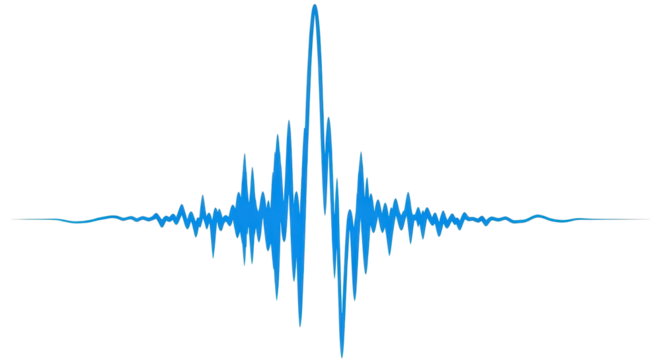 Symmetrical Blue Audio Sound Wave Frequency Graphic Isolated on White Background Vector