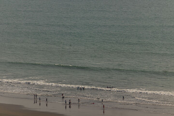  A wide, clear view of Cox's Bazar’s famous beach with natural beauty in Bangladesh.
