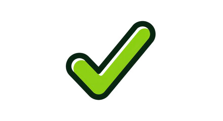 Green check mark icon illustration isolated PNG with Transparent Background
