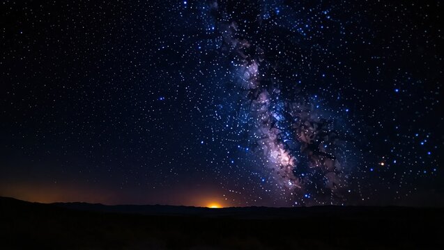 Milky Way's ethereal glow over dark silhouetted mountains, a cel