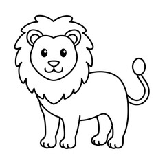 vector illustration of cartoon lion