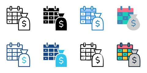Annuities icon set multiple style collection 
