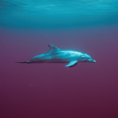Obraz premium Serene Dolphin Underwater A Stunning Ocean Scene