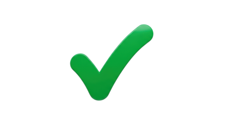 Green check mark isolated PNG with Transparent Background