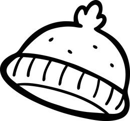 Hand Drawn Hat Doodle Silhouette Vector Cozy Style